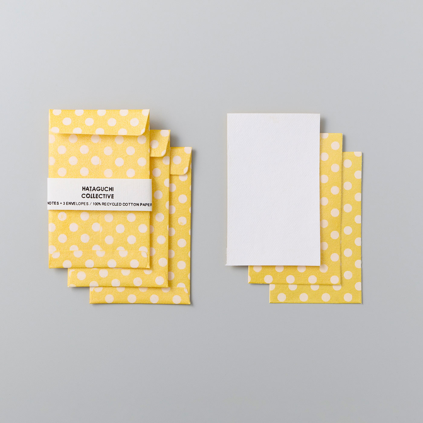 SeeMONO[シーモノ］|インドで手作り ぽち袋＆カード３組セット〈DOTS YELLOW〉