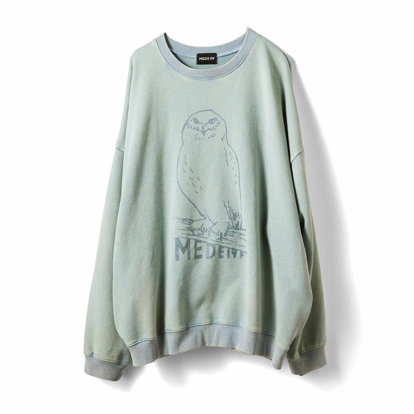 MEDE19F|旭山動物園とボルネオの森恩返し基金 MEDE19F シロフクロウの古着加工スウェット
