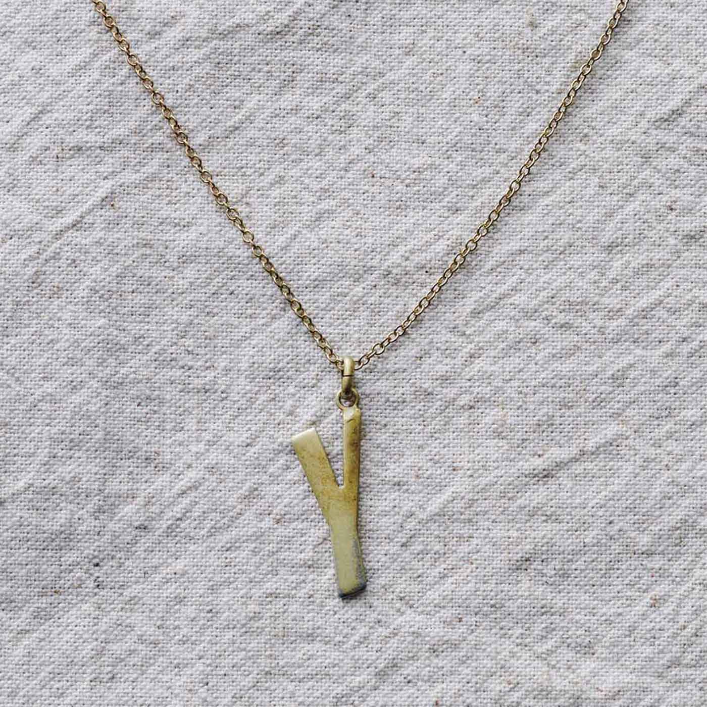 MEDE19F|ヴィンテージパーツイニシャルネックレス
