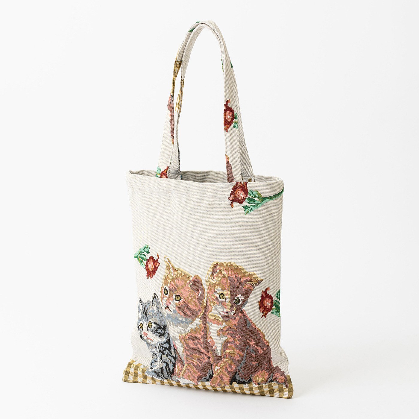 フェリシモの雑貨 Kraso|Purr Purr ジャカード織トートバッグ08.White