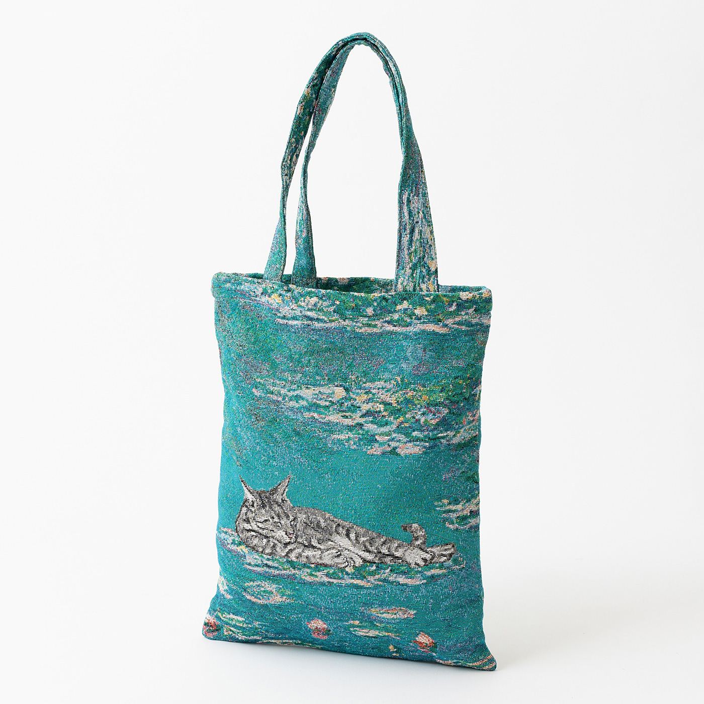 フェリシモの雑貨 Kraso|Purr Purr ジャカード織トートバッグ10.Blue