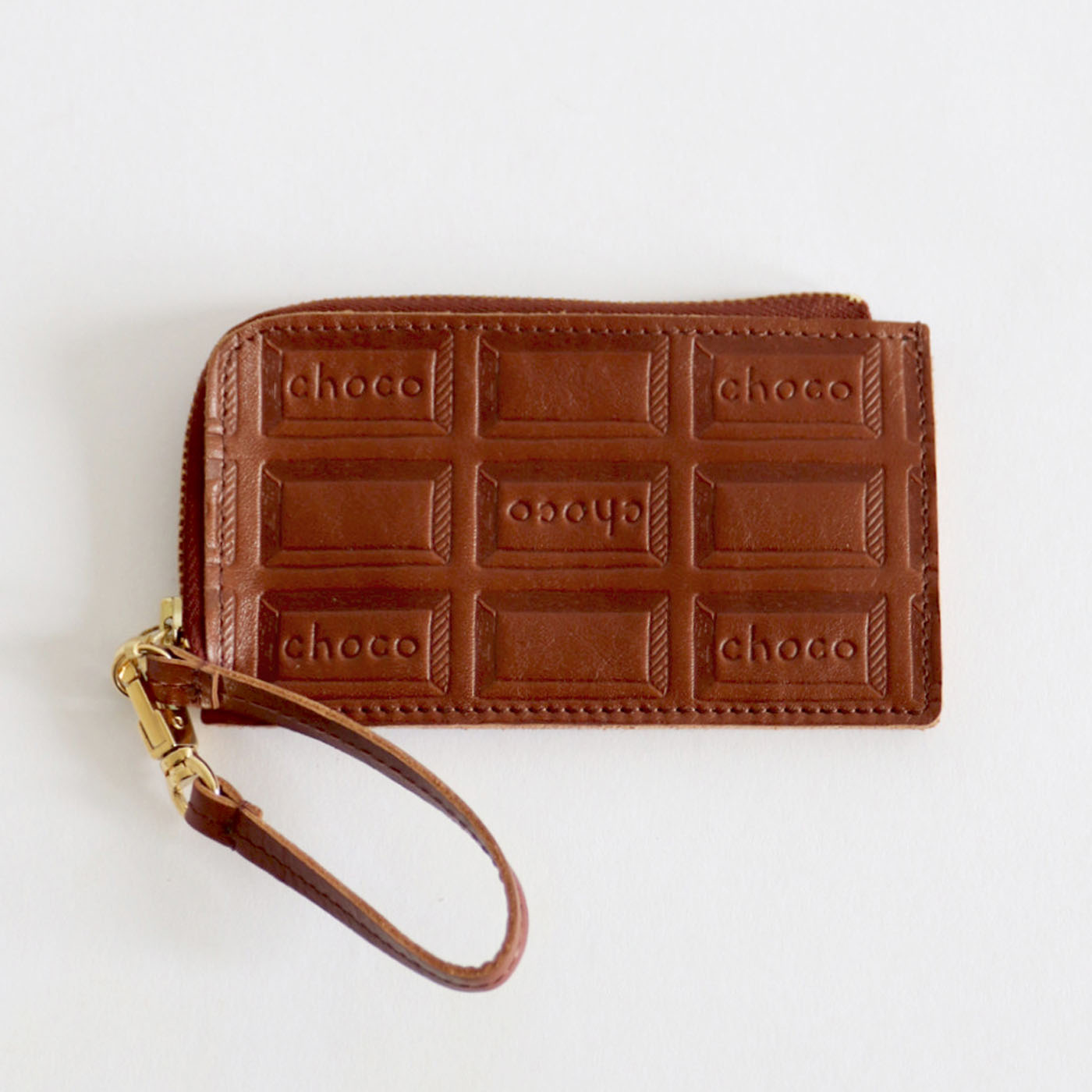 フェリシモの雑貨Kraso［クラソ］|プランナー山猫 本革のチョコ柄のフラグメントケース〈チョコレートブラウン〉